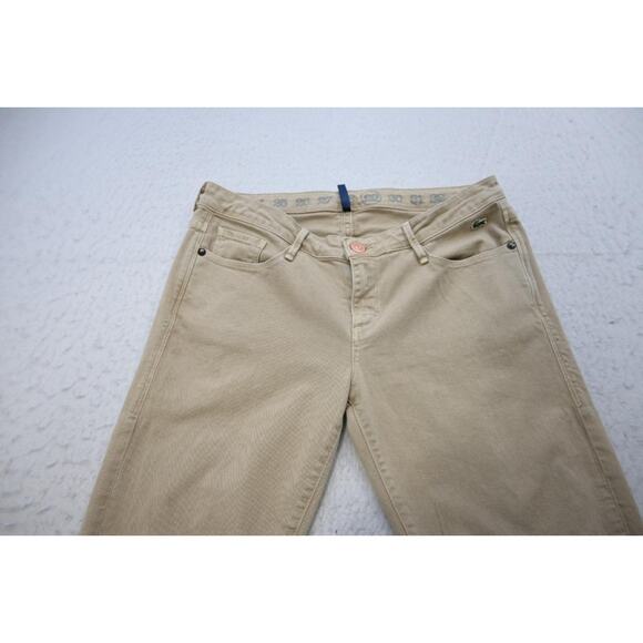 Lacoste Earnest Sewn Harlan Cigarette Leg Stretch Jeans Beige Womens Sz 29 x 32 - Picture 4 of 7